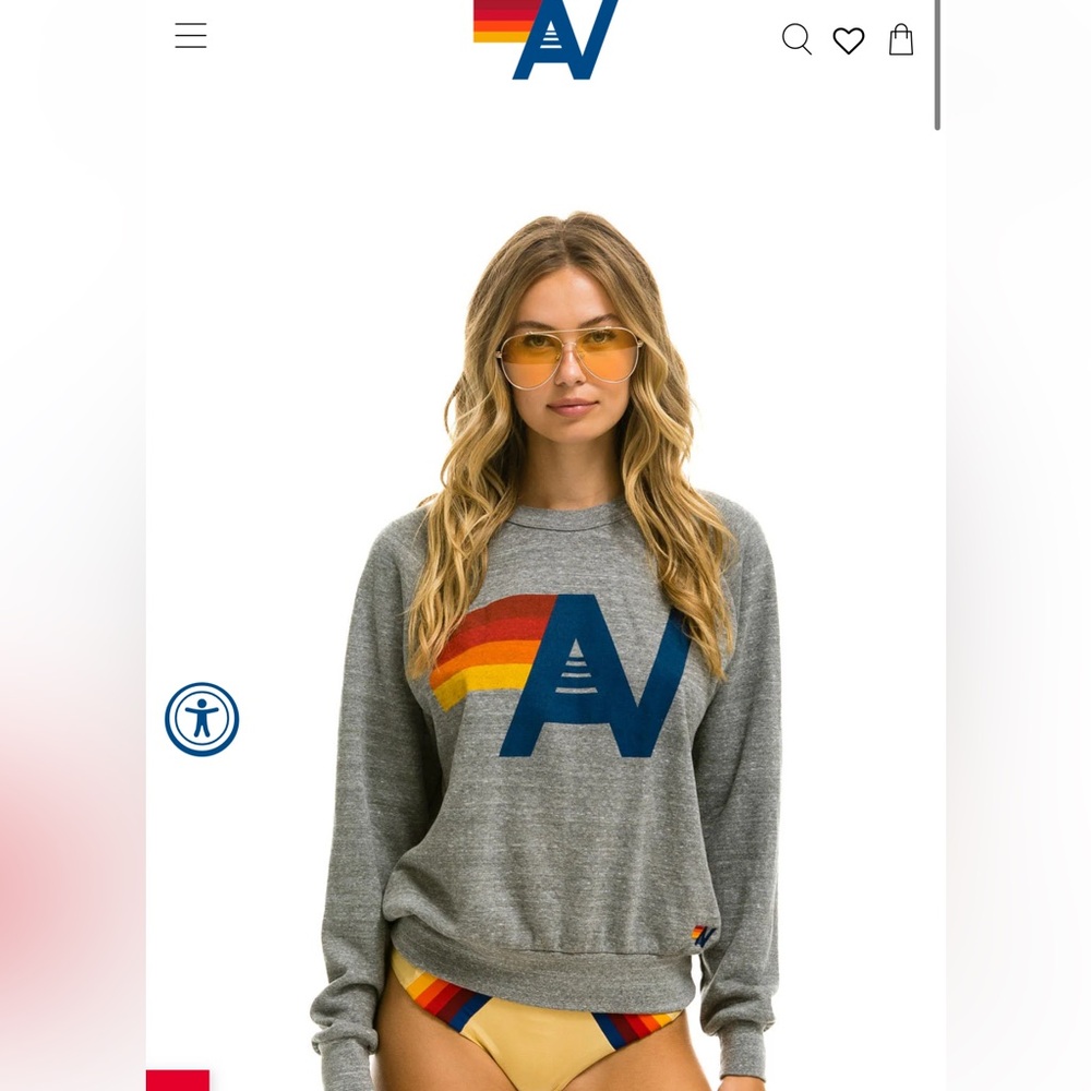 Aviator Nation Logo sweatshirt heather gray M